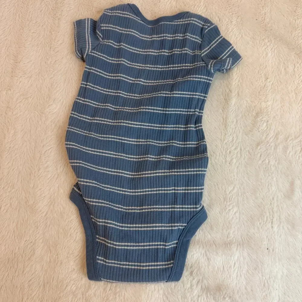 Carter’s Baby Boy 6 months Outfit Pants Bodysuit Blue Stripe Ribbed